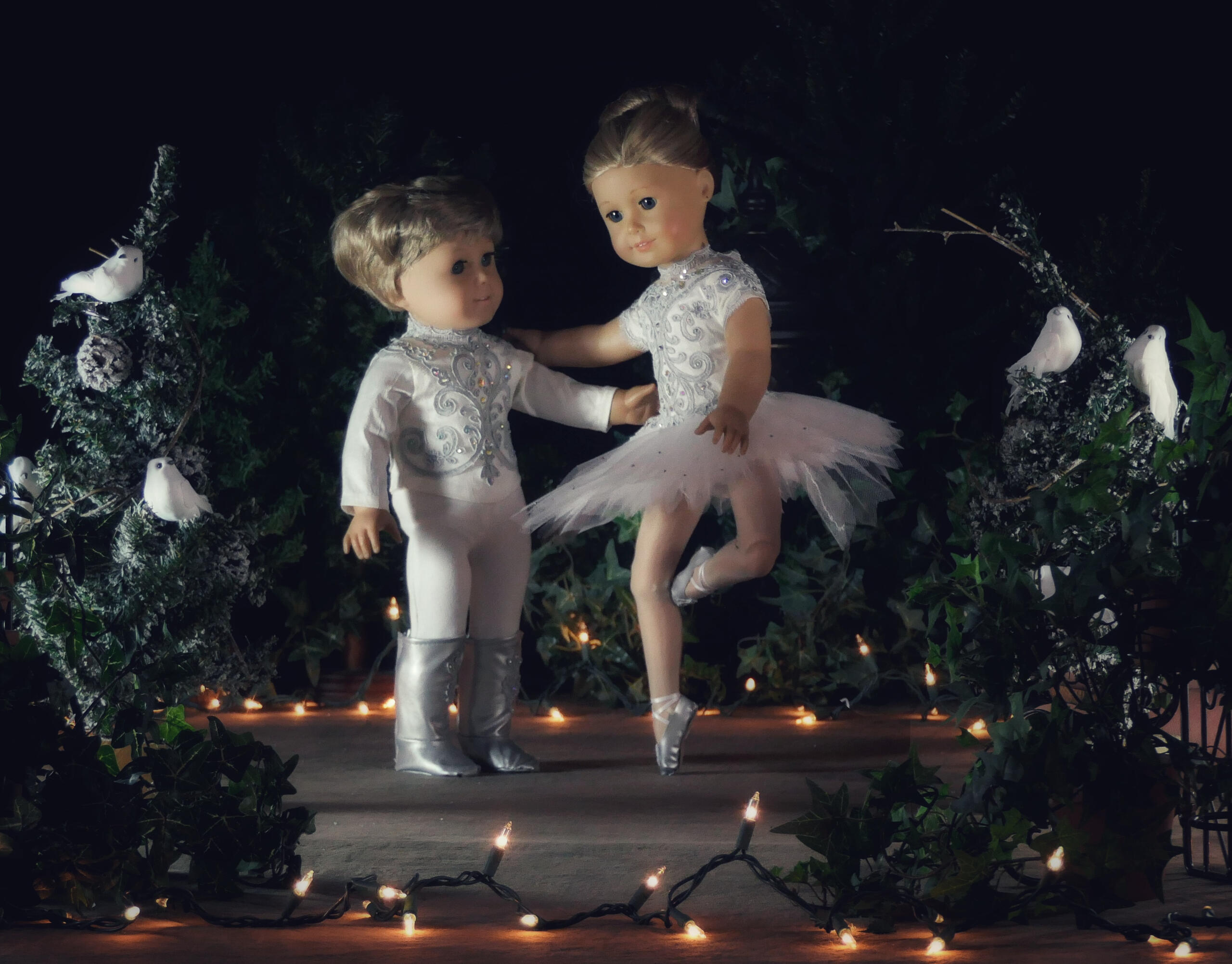 Snow King and Queen - this was from December of 2019 and is the second staged photo I took of my dolls. I had 10 days to make the costumes, put the set together and take the photo. It was busy!